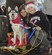 PHOTO: girls pose with their reindog