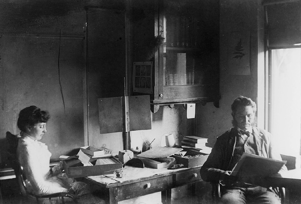 PHOTO: Lester Frank Ward in his office with Miss Moorehead in 1886.