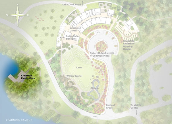 ILLUSTRATION: schematic of the learning campus, highlighting the Kleinman Family Cove.