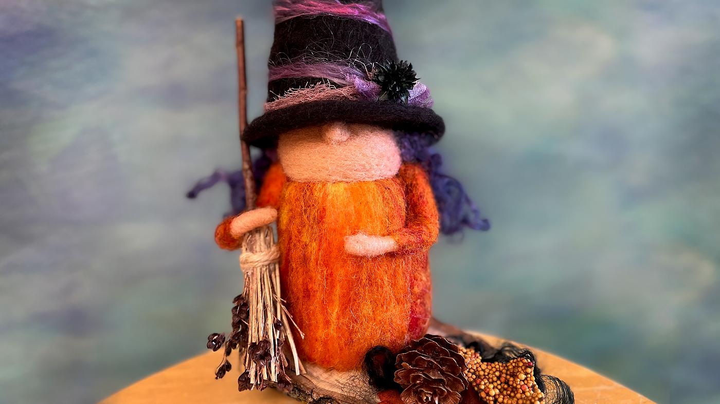 Adult Ed Botanical Arts Needle-Felted Witch